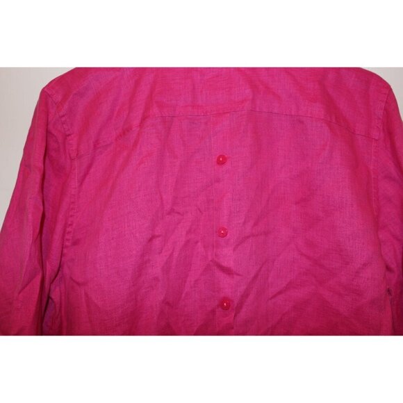 Chicos Womens Button-Up Fuchsia Linen Shirt Size 2x - Picture 5 of 9